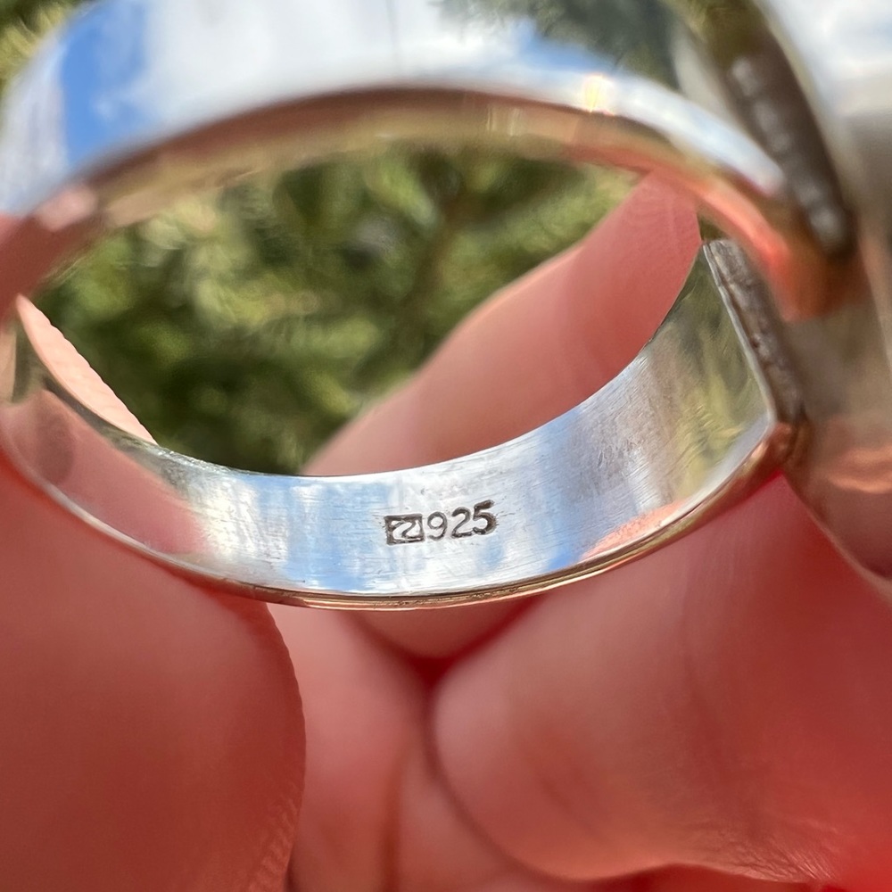 Custom Conversion Sterling Silver Lapis Ring Size… - image 6